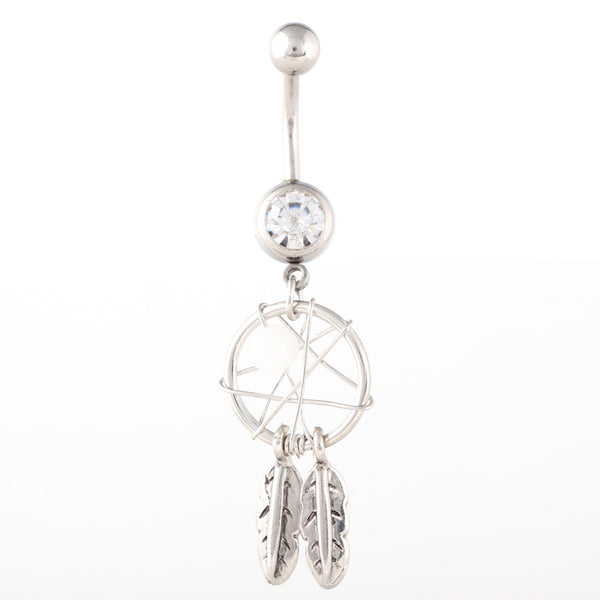 Crystal Gem Dream Catcher Belly Button Piercing