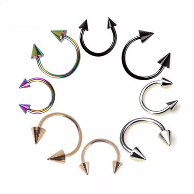 Spike Horseshoe Circular Ring Nose Ring
