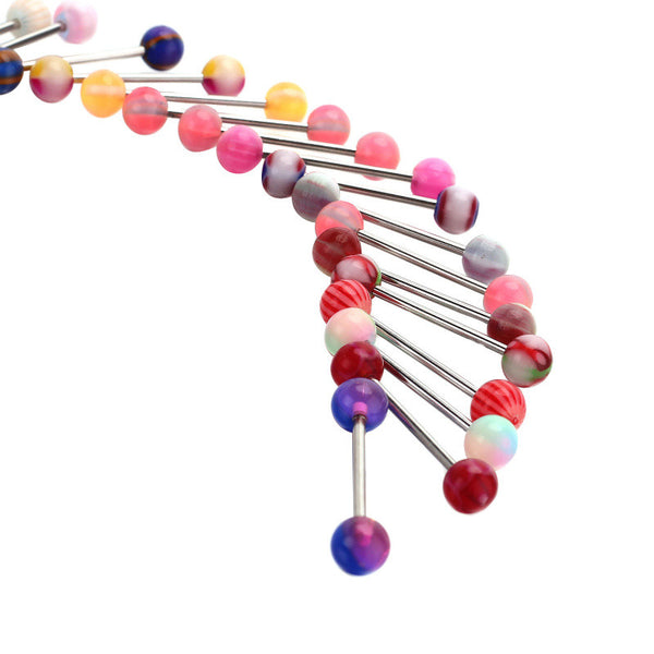 Surgical Steel Mixed Colors Tongue Piercing