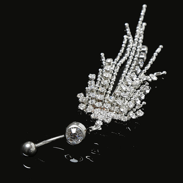 Hot Sexy Crystallized Belly Button Piercing