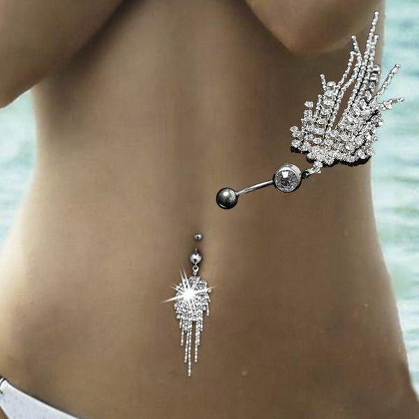Hot Sexy Crystallized Belly Button Piercing