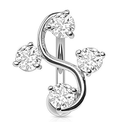 Rhinestone Butterfly Tree of Life Piercing Belly Button