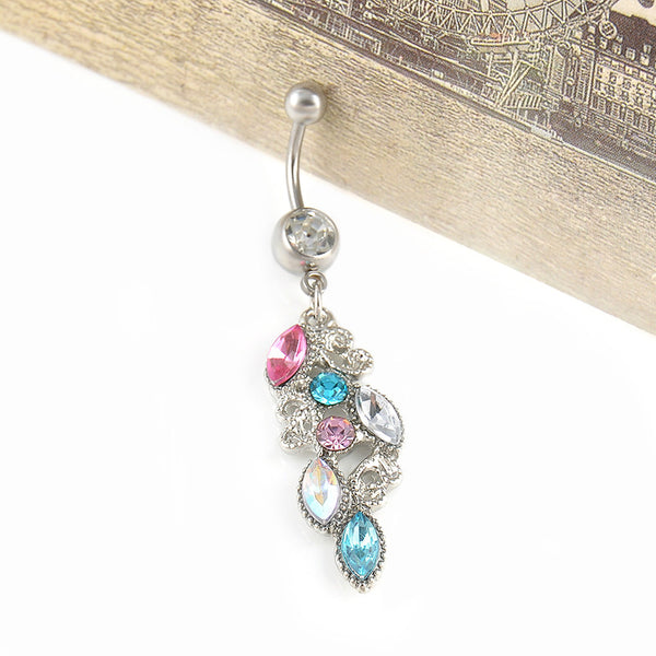 Colorful Rhinestone Crystal Belly Button Piercing