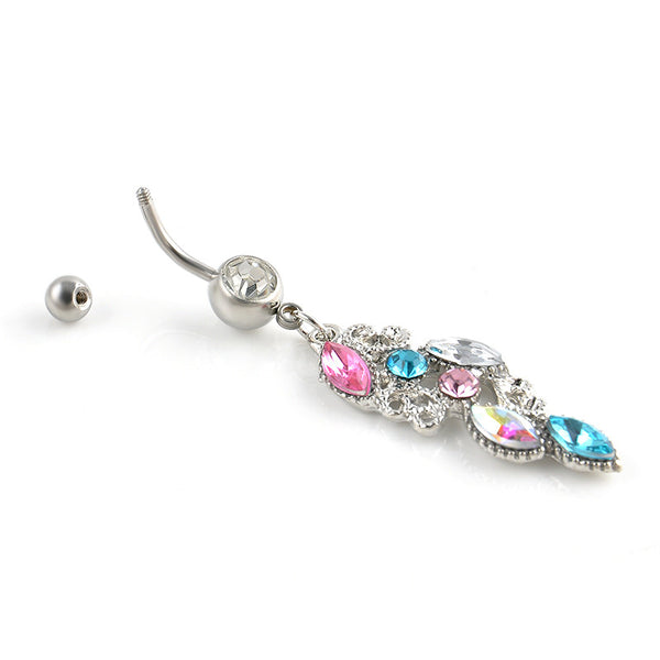 Colorful Rhinestone Crystal Belly Button Piercing
