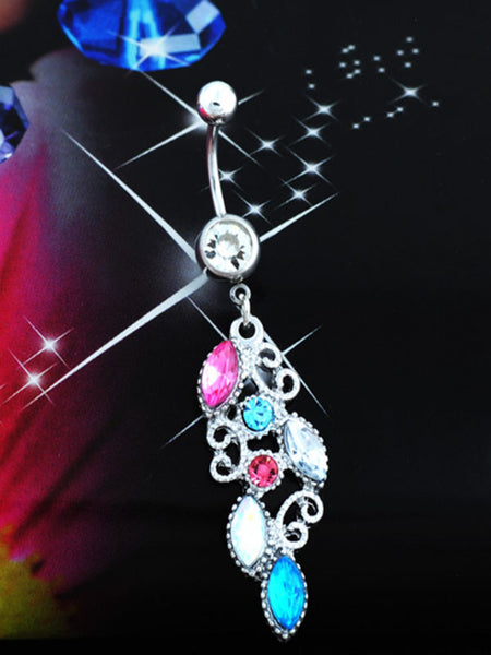 Colorful Rhinestone Crystal Belly Button Piercing