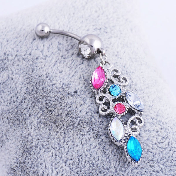 Colorful Rhinestone Crystal Belly Button Piercing