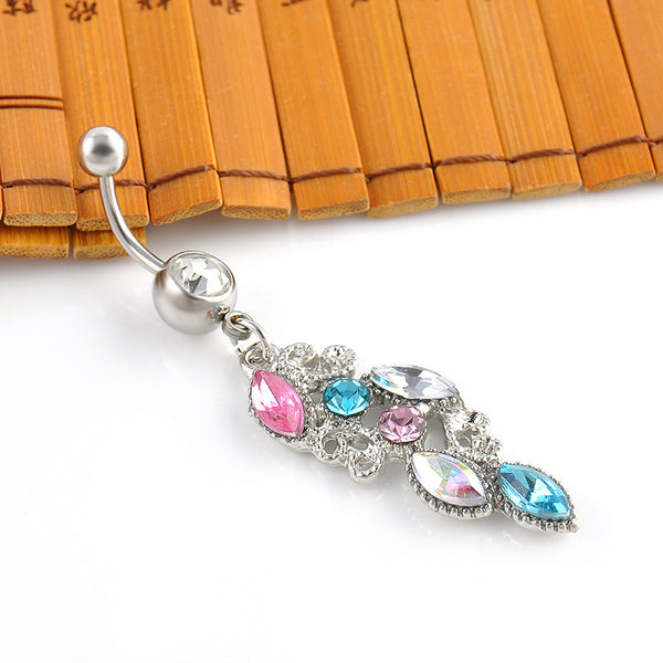 Colorful Rhinestone Crystal Belly Button Piercing