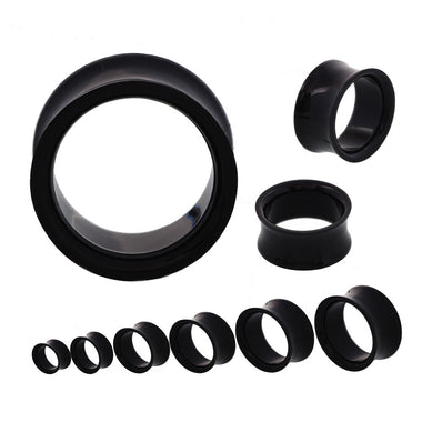 Black and White Acrylic Ear Tunnel Piercing
