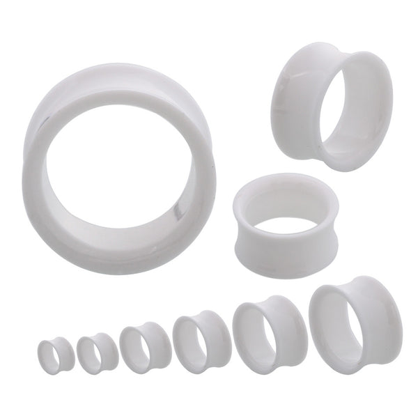 Black and White Acrylic Ear Tunnel Piercing