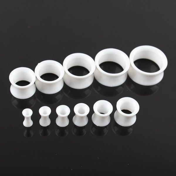 Black and White Acrylic Ear Tunnel Piercing