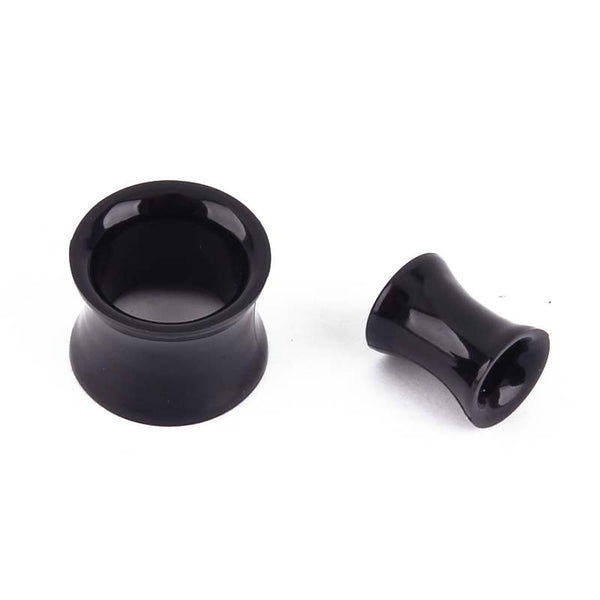 Black and White Acrylic Ear Tunnel Piercing