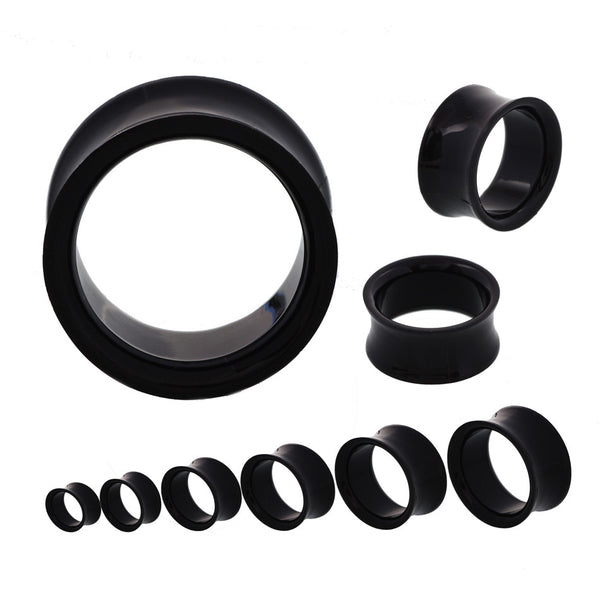 Black and White Acrylic Ear Tunnel Piercing