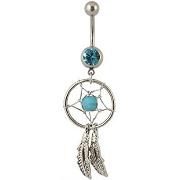 Crystal Gem Dream Catcher Belly Button Piercing