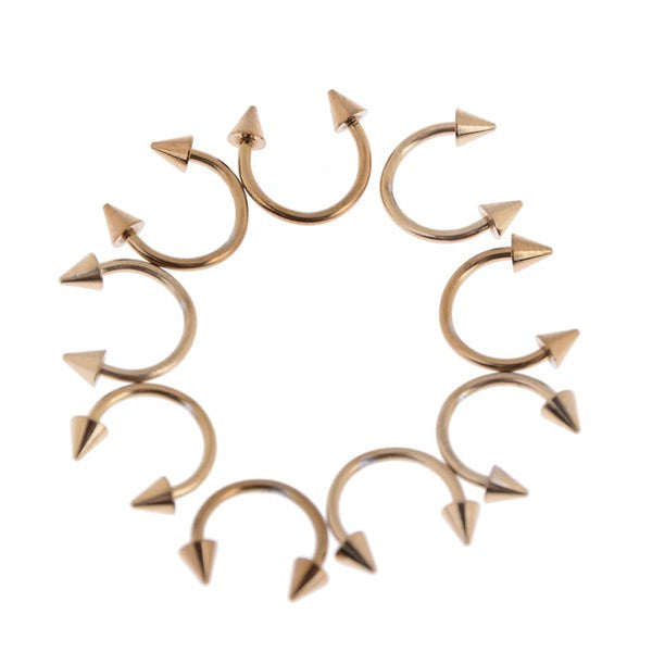 Spike Horseshoe Circular Ring Nose Ring
