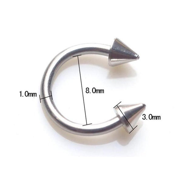 Spike Horseshoe Circular Ring Nose Ring