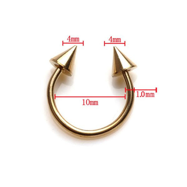 Spike Horseshoe Circular Ring Nose Ring
