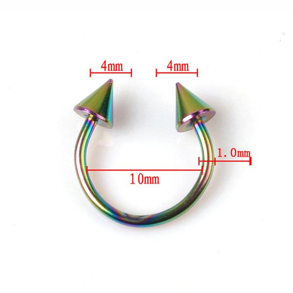 Spike Horseshoe Circular Ring Nose Ring