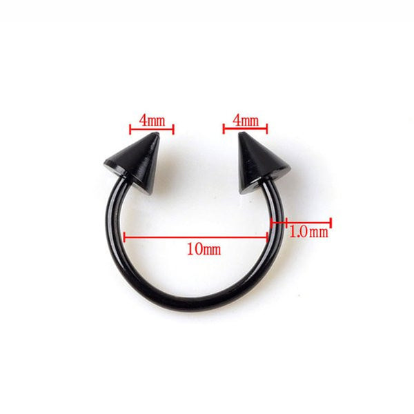 Spike Horseshoe Circular Ring Nose Ring