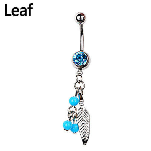 Rhinestone Butterfly Tree of Life Piercing Belly Button