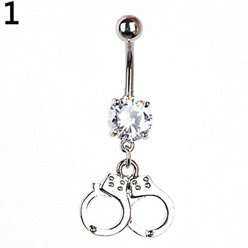 Rhinestone Butterfly Tree of Life Piercing Belly Button