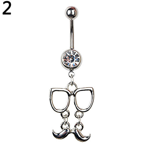 Rhinestone Butterfly Tree of Life Piercing Belly Button