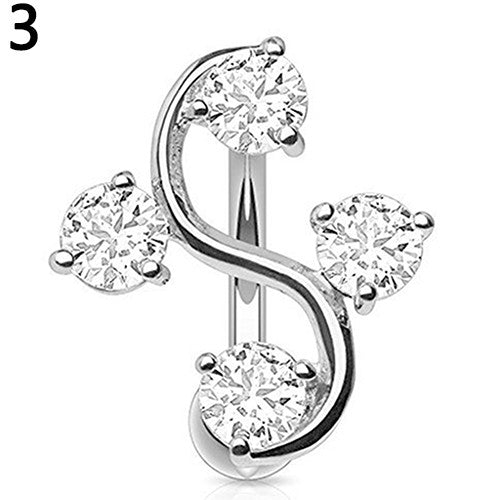 Rhinestone Butterfly Tree of Life Piercing Belly Button