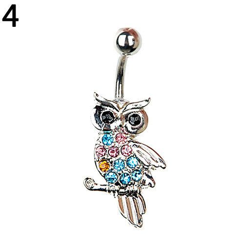 Rhinestone Butterfly Tree of Life Piercing Belly Button