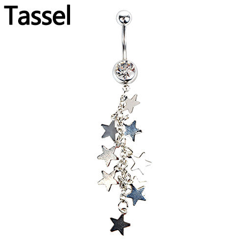 Rhinestone Butterfly Tree of Life Piercing Belly Button