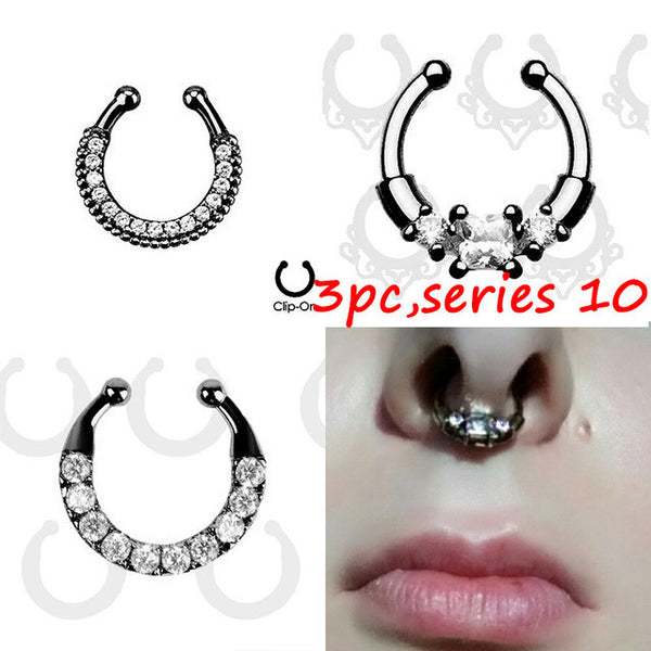 New fashion Crystal Black Piercing Nose Ring