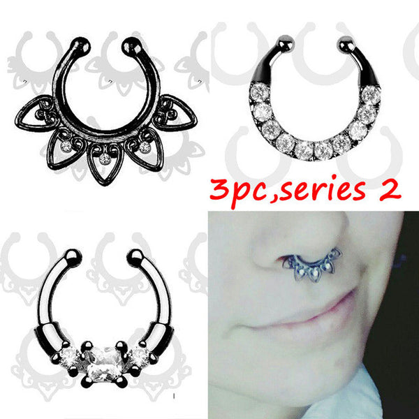 New fashion Crystal Black Piercing Nose Ring