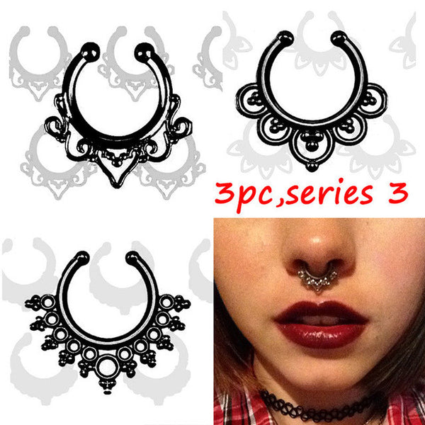 New fashion Crystal Black Piercing Nose Ring