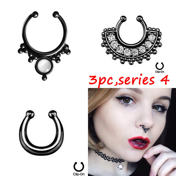 New fashion Crystal Black Piercing Nose Ring