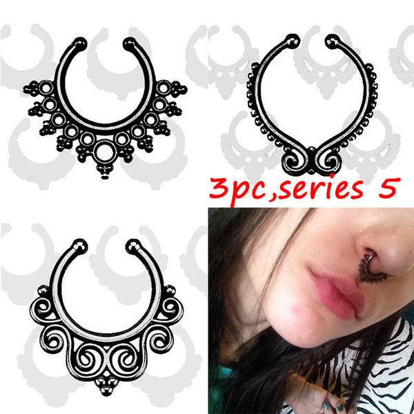New fashion Crystal Black Piercing Nose Ring