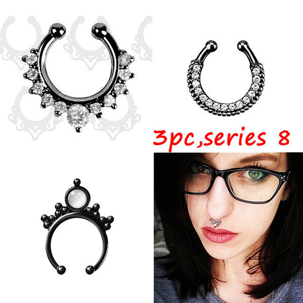 New fashion Crystal Black Piercing Nose Ring